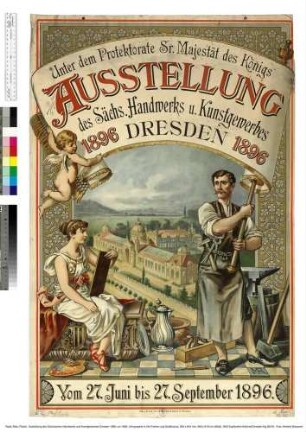 Plakat: Ausstellung des Sächsischen Handwerks und Kunstgewerbes Dresden 1896