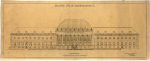 Billing, Hermann; Karlsruhe (Baden-Württemberg); Akademiegebäude - Vorderfassade (Ansicht)