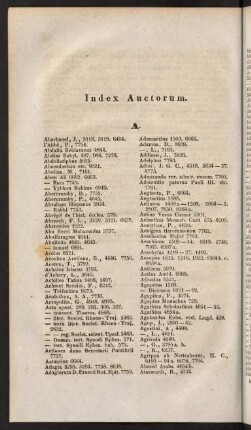 Index Auctorum.
