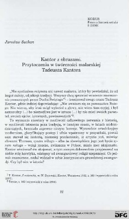 1: Kantor z obrazami : Przytoczenia w twórczości malarskiej Tadeusza Kantora
