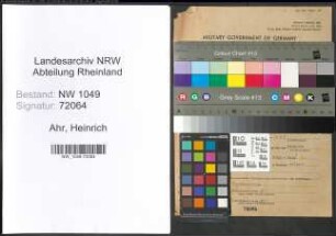 Entnazifizierung Heinrich Ahr , geb. 01.06.1898 (Bueroangestellter)