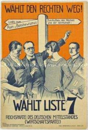 Illustrierte Propagandaschrift der Reichspartei des Deutschen Mittelstandes (Wirtschaftspartei) zur Reichstagswahl 1930
