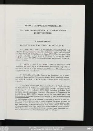 Aperçu Des Sources Orientales Dont On A Fait Usage Pour La Troisième Période De Cette Histoire.