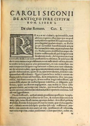 Caroli Sigonii De Antiqvo Ivre Civivm Romanorvm Libri Dvo : Ad Pium IIII Pont. Max., index auctorum et rerum