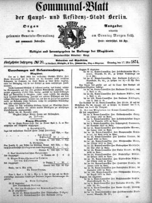 1874,20: No. 20, 17. Mai 1874