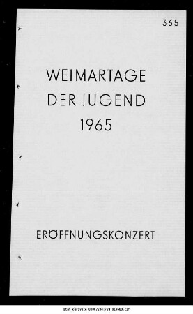 Weimartage der Jugend Eröffnungskonzert