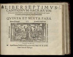 Liber septimus cantionum sacrarum ... quinque et sex vocum. Quinta et Sexta Pars