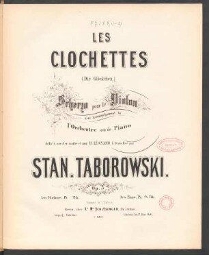 Les clochettes : scherzo pour le violon avec accompagnement de l'orchestre ou de piano : op. 3