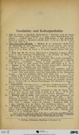 Geschichte und Kulturgeschichte (Nr. 1-350)