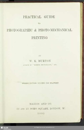 Practical guide to photographic & photo-mechanical printing