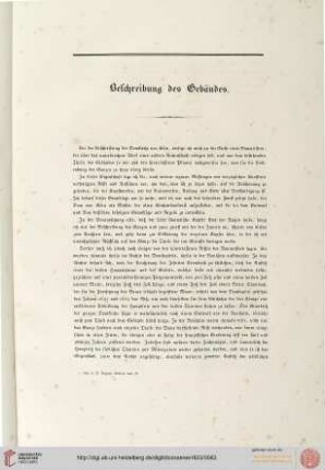 Beschreibung des Gebäudes