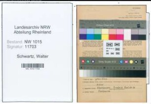 Entnazifizierung Walter Schwartz , geb. 17.02.1891 (Stellwerkmeister)
