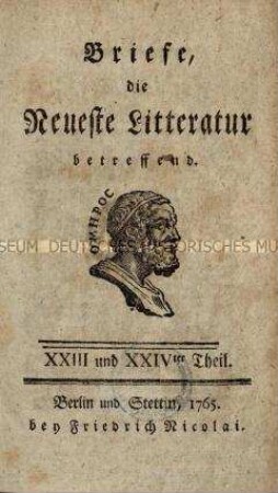 Briefe, die neueste Literatur betreffend, Jg. 1765