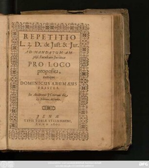 Repetitio L. 3. D. de Iust. & Iur.