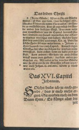 Das XVI. Capitel Johannis.