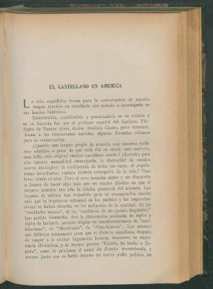El castellano en América