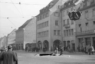 Freiburg i. Br.: Kaiserstraße am Bertoldsbrunnen