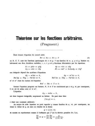 Théorème sur les fonctions arbitraires.