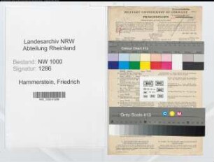 Entnazifizierung Friedrich Hammerstein, geb. 27.03.1912 (Verw.Angest.)