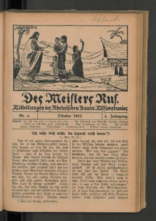 Nr. 4. Oktober 1912. 4. Jahrgang
