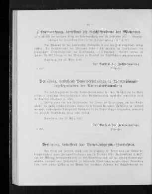 Verfügung, betreffend das Verwaltungszwangsverfahren
