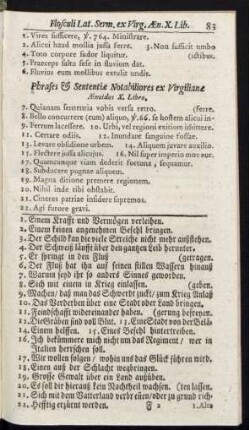 Phrases & Sententiae Notabiliores ex Virgilianae Aeneidos X. Libro.