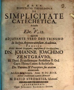 Disp. theol. de simplicitate catechetica