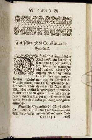 Fortsetzung des Constitutions-Streits.
