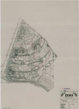 Hansjakob, Gottfried; Frankfurt am Main; Frankfurter Zoo - Höhenlinien (Lageplan)