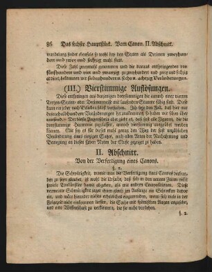 II. Abschnitt. Von der Verfertigung eines Canons