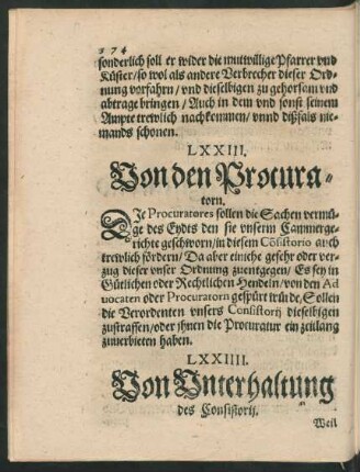 LXXIII. Von den Procuratorn.