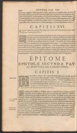 Epitome Epistolae Secundae Pauli Apostoli Ad Corinthios.