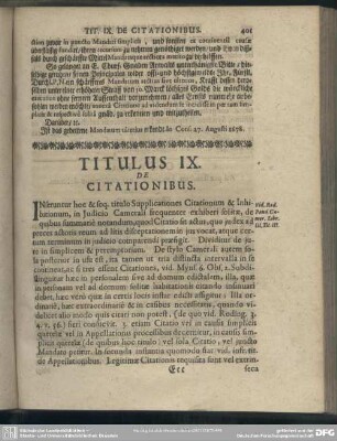 Titulus IX. De Citationibus