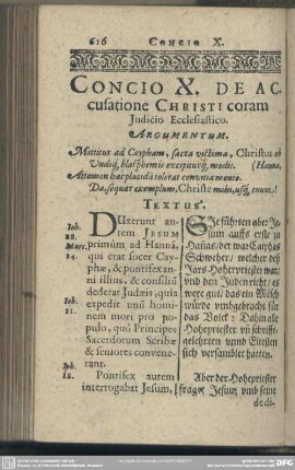 Concio X. De Accusatione Christi coram Iudicio Ecclesiastico