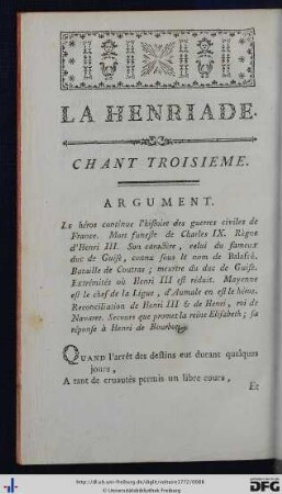 Chant Troisieme.