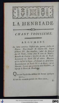 Chant Troisieme.