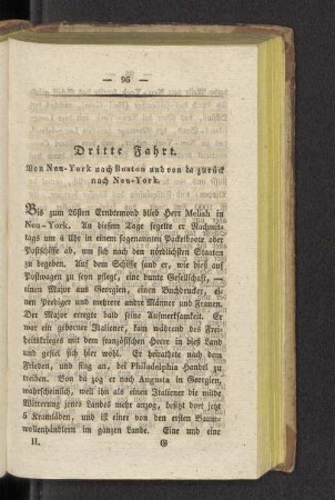 Dritte Fahrt. Von Neu-York nach Boston und von da zurück nach Neu-York.