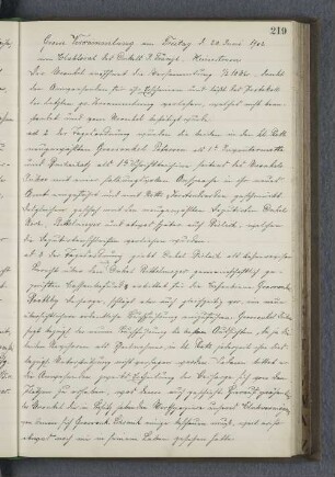 Grosse Versammlung am Freitag d. 20. Juni 1902