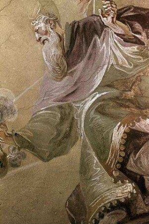 Die Heilige Dreifaltigkeit umgeben von den Heiligen Petrus, Paulus, Benedikt und Koloman sowie Moses und Aaron