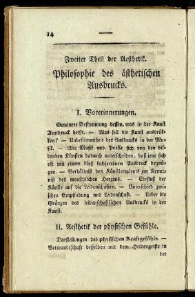 Zweiter Theil der Aesthetik. Philosophie des ästhetischen Ausdrucks.