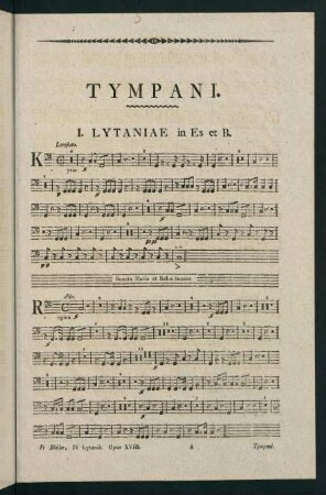 1-7, Tympani. I. Lytaniae in Es. - IV. Lytaniae Lauretanae