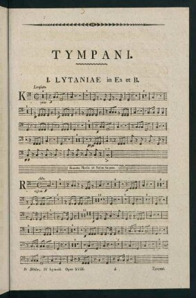 1-7, Tympani. I. Lytaniae in Es. - IV. Lytaniae Lauretanae