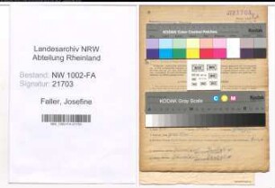 Entnazifizierung Josefine Faller, geb. 03.08.1900 (Kauffrau)