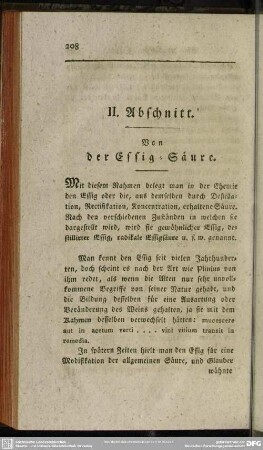 II. Abschnitt Von der Essig-Säure