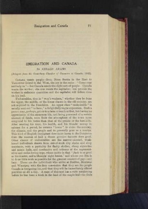 Emigration and Canada