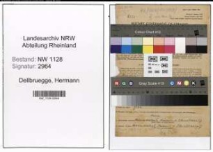Entnazifizierung Hermann Dellbruegge , geb. 14.09.1898 (Polizist)