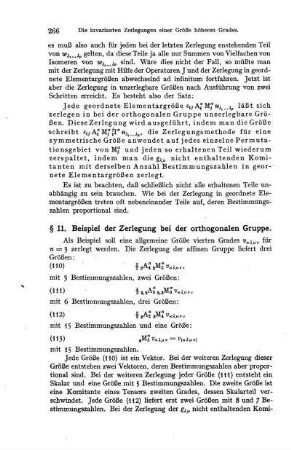 § 11. Beispiel der Zerlegung bei der orthogonalen Gruppe.