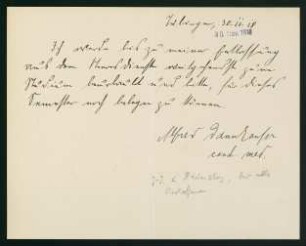 Bitte um Belegung (30.11.1918)