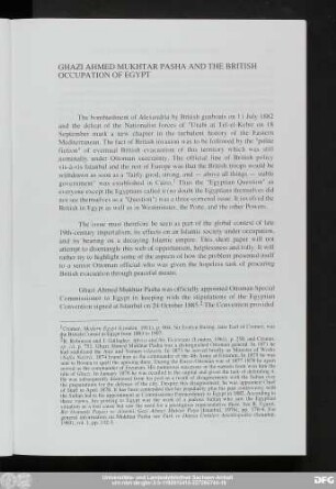 Ghazi Ahmed Mukhtar Pasha And The British Occupation Of Egypt