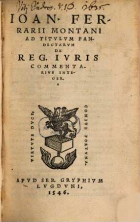 Ad Titulum Pandectarum de regulis iuris commentarius